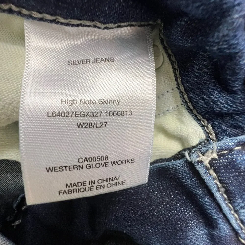 Silver Jeans‎ Co Womens Dark Wash High Note Skinny Jeans 28